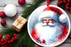 Santa Round Christmas Ornament Sublimation PNG Product Image 2