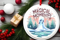 3D Magical Moments Round Ornament Sublimation PNG Product Image 2
