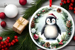 Round Christmass Ornament Sublimation|Clipart Product Image 2