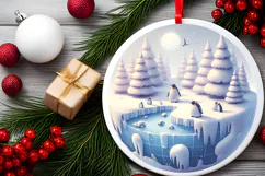 Round Christmass Ornament Sublimation|Clipart Product Image 2