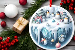 Round Christmass Ornament Sublimation|Clipart Product Image 2