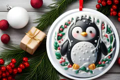 Round Christmass Ornament Sublimation|Clipart Product Image 2