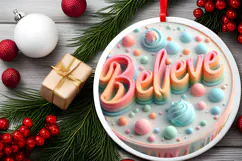 Round Christmass Ornament Sublimation|Clipart Product Image 2