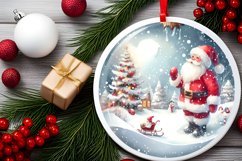 Santa Round Ornament Sublimation PNG Product Image 2