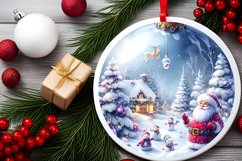 Santa Round Ornament Sublimation PNG Product Image 2