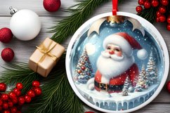 Santa Round Ornament Sublimation PNG Product Image 2
