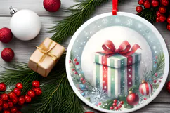 Round Christmass Ornament Sublimation|Clipart Product Image 2