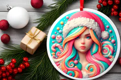 Round Christmass Ornament Sublimation|Clipart Product Image 2