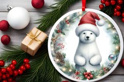 Polar Bear Round Ornament Sublimation PNG Product Image 2