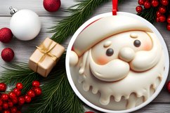 3D Martzipan Santa Round Ornament Sublimation PNG Product Image 2