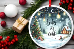 Round Christmass Ornament Sublimation|Clipart Product Image 2