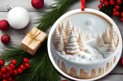 Round Christmass Ornament Sublimation|Clipart Product Image 2