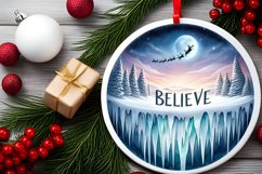 3D Winter Scene with Believe Ornament Sublimation PNG Product Image 2
