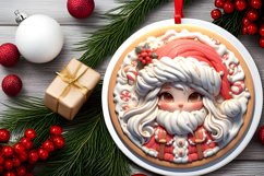 3D Winter Scene with Santa's Girl Ornament Sublimation PNG Product Image 1