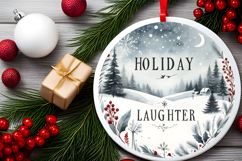 Round Christmass Ornament Sublimation|Clipart Product Image 2