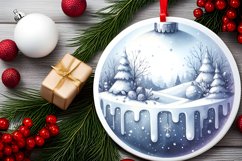 3D Winter Scene Tour Eiffel Ornament Sublimation PNG Product Image 2