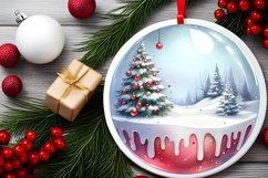 3D Winter Scene Tour Eiffel Ornament Sublimation PNG Product Image 2