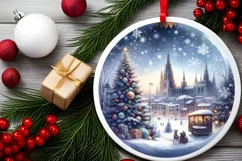 3D Winter Scene Spain Ornament Sublimation PNG Product Image 2