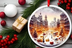 3D Winter Scene Spain Ornament Sublimation PNG Product Image 2