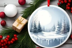 Winter Christmas Ball Scene Sublimation PNG Product Image 2