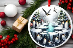 Round Christmass Ornament Sublimation|Clipart Product Image 2