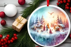 Nativity Winter Christmas Ball Scene Sublimation PNG Product Image 2