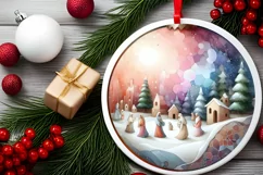 Nativity Winter Christmas Ball Scene Sublimation PNG Product Image 2