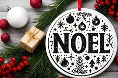 Noel Type Treatment Winter Christmas Ball Scene Sublimation Product Image 2
