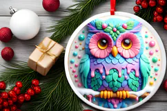 Round Christmass Ornament Sublimation|Clipart Product Image 2