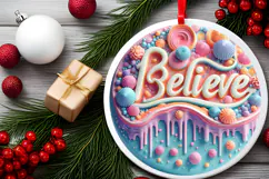 Round Christmass Ornament Sublimation|Clipart Product Image 2