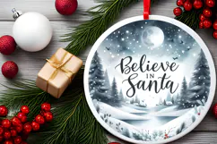Round Christmass Ornament Sublimation|Clipart Product Image 2