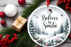 Round Christmass Ornament Sublimation|Clipart Product Image 2