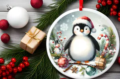 Round Christmass Ornament Sublimation|Clipart Product Image 2