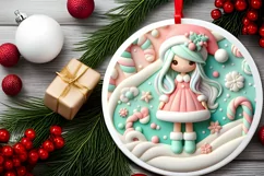 Santa's Girl Type Treatment Ornament Product Image 2