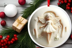Martzipan Christmass Fairy Round Ornament Sublimation PNG Product Image 2