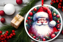 Round Christmass Ornament Sublimation|Clipart Product Image 2