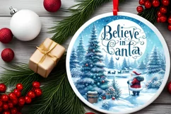 Believe in Santa Winter Scene Sublimation PNG Product Image 2
