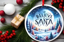 Round Christmass Ornament Sublimation|Clipart Product Image 2