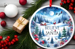 Round Christmass Ornament Sublimation|Clipart Product Image 2