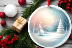 Winter Christmas Ball Scene Sublimation PNG Product Image 2