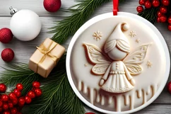 Christmas Fairy with Melting Edges Round Ornament Product Image 2