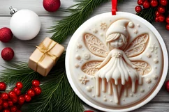 Christmas Fairy with Melting Edges Round Ornament Product Image 1
