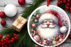 Detailed Winter Santa Round Image PNG Product Image 1