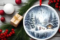 Nativity Winter Christmas Ball Scene Sublimation PNG Product Image 2