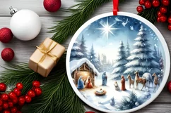 Nativity Winter Christmas Ball Scene Sublimation PNG Product Image 2