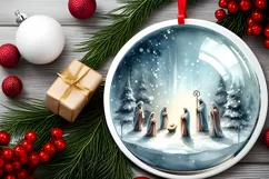 Nativity Winter Christmas Scene Sublimation PNG Product Image 2