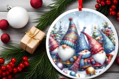 Winter Gnomes Round Ornament Sublimation PNG Product Image 2