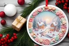 Detailed Christmas Candy Scene Sublimation PNG Product Image 2