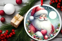 Santa Christmas Ornament Sublimation PNG Product Image 2