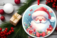 Santa Christmas Ornament Sublimation PNG Product Image 2